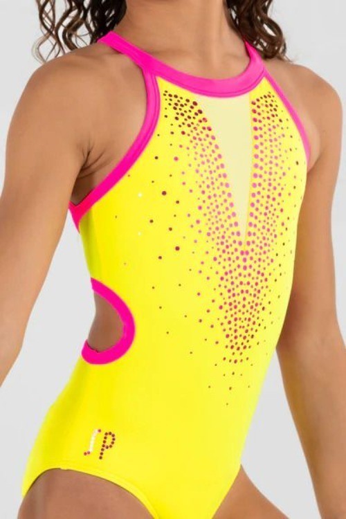 Sylvia P &quot;Look on the Bright Side&quot; HTF Childs Yellow &amp; Pink Leotard Size 10 - $81.60