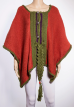 Knitted cape with a crochet belt - £238.94 GBP