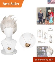 Elegant Grey White Wig with Shell Necklace – Ideal for Halloween Costume... - $39.00