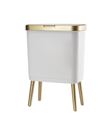 Bathroom Trash Can with Lid, Plastic Garbage Can with Legs, 4 Gallon Gol... - $901.78 MXN