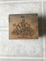 Bear Playing In Fall Leaves Rubber Stamp By Stampin Up - £10.31 GBP