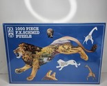 FX Schmid 1000 Piece Lion Shaped Pride of the Plains Jigsaw Puzzle 90187... - $28.08