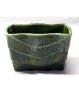 UPCO Green Drip Glaze MCM Rectangular Planter #044 USA Vintage 6&quot; x 3.25&quot; - $21.75