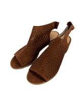 American Eagle Womens Sandals Size 8 Brown Laser Cut Peep Toe Sling Back... - £13.45 GBP