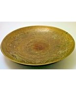 Vintage Chinese Brass Decorative Bowl  Charger Etched  - $22.95