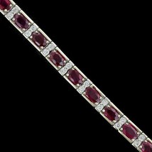 3.50Ct Ruby Simulated Diamond Wedding Tennis Bracelet 925 Sliver Gold Plated - £175.99 GBP