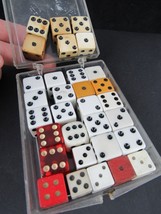 Old dice lot x31 vintage BAKELITE translucent red wood ESTATE SALE collection - £23.90 GBP