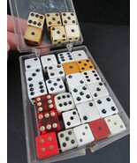 Old dice lot x31 vintage BAKELITE translucent red wood ESTATE SALE colle... - $31.99