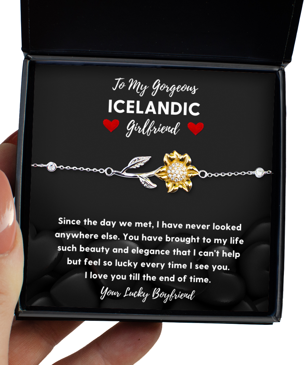 Primary image for Icelandic Girlfriend Bracelet Gifts - Sunflower Bracelet Jewelry Valentines 