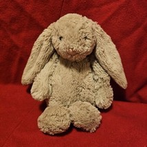 Jellycat Bashful Bunny Rabbit Plush Beige Tan Bean Bag Stuffed Animal 11&quot; Cute! - £12.78 GBP