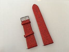 Bling Shiny Glitter Red PU Leather For Galaxy Watch Huawei Watch Strap 22mm - £23.90 GBP