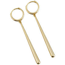 Anyco Earrings Gold Plated Minimalist Long Water Drop Fringe  Rock Bohemian  - £30.48 GBP
