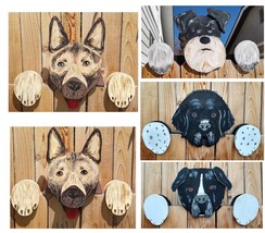 Custom Dog Fence Peeker Yard Art Designed and Hand Painted Special Order... - £132.59 GBP