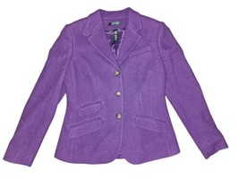 Lauren Ralph Lauren Wool Blend Blazer Purple Jacket Women&#39;s 10 3-Button ... - £49.69 GBP