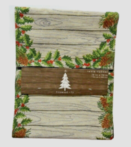 Pine Bough Table Runner Tapestry 13x72&quot; Christmas Pinecone Rustic Cabin ... - £32.80 GBP