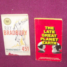 lot of [2} vintage paper back books {by.hal lindsey &amp;ray bradbury} - £6.46 GBP