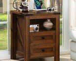 Nightstand With Charging Station And Usb Port, Farmhouse Side End Table ... - $240.99