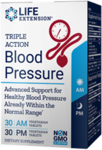 2 BOTTLES SALE Life Extension Triple Action Blood Pressure 60 veg tab - £41.76 GBP