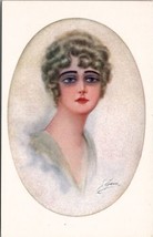 Artist Farve Beautiful Art Deco Woman Portrait Smokey Eyes no. 7523 Postcard X14 - £7.77 GBP