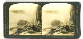 Stereoview Below Horseshoe Falls Winter Niagara Falls New York Canada - £11.46 GBP