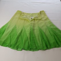 Worthington Women's Yellow & Green Back Zip Pull-On Lined Pleated Skirt Size 14 image 13