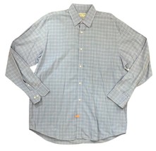 Banana Republic Mens Button Front Shirt Blue Tattersall Pocket 100% Cotton XL - £9.89 GBP