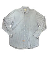 Banana Republic Mens Button Front Shirt Blue Tattersall Pocket 100% Cott... - $17.26 CAD