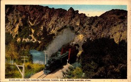 Vintage POSTCARD-OVERLAND Limited Passing Through Tunnel #3,WEBER Canyon,Ut BK59 - £2.76 GBP