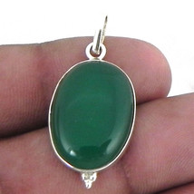 925 Colgante de Plata de Ley Collar Verde Natural Onix Joyería PS-1553 - £36.53 GBP