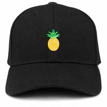 Trendy Apparel Shop Pineapple Patch Structured Youth Baseball Cap - Black - £15.05 GBP