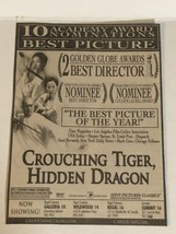 Crouching Tiger Hidden Dragon Movie Print Ad TPA9 - £4.76 GBP