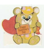 Vintage Valentine Card Bear Holds Neck Tie 1982 Die Cut - £5.53 GBP