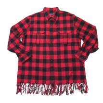 NWT Polo Ralph Lauren Fringe-Trim Plaid Shirt in Red Black Buffalo Check XXL - £77.67 GBP