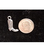 Detailed Cowboy Cowgirl Boots Style D antique silver Charm Pendant or Ne... - £11.17 GBP