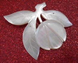 Vintage Mother of Pearl Flower Pin; Handmade Costume Jewelry, Indonesia ... - £14.86 GBP