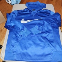 Men&#39;s Women&#39;s size L Blue  Nike Dri-Fit Pullover Hoodie, worn once - £14.55 GBP
