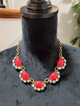 Stella &amp; Dot Red &quot;MAE&quot; Statement Necklace, Pre-owned  18&quot;- 23&quot; - $25.00