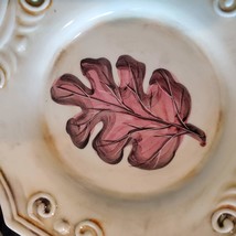Dinner Plates, set of 2, Lillian Vernon, made in Italy, Oak Leaf, Autumn decor image 3