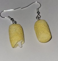 Twinkie Earrings Silver Wire Cupcake Charm Cream Filled - £6.61 GBP