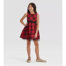 Cat &amp; Jack Girls Sleeveless Buffalo Check Plaid Dress Size X-Small 4/5 R... - $14.01