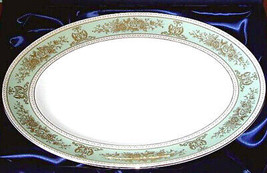 Wedgwood Prestige Columbia Oval Serving Platter 13.75&quot; Sage/Gold England... - $118.90