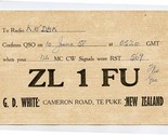 QSL Card ZL1FU Te Puke New Zealand 1958  - $9.90