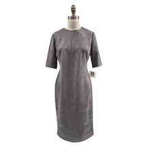  Anne Klein Gray Stretch Faux Suede Dress Sz 6 Half Sleeve NWT $119 - $722.61 MXN