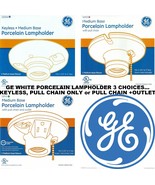 GE Porcelain Light Bulb LAMPHOLDER Fixture Keyless Pull chain OR Grounde... - €14,86 EUR+