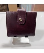 Christian Dior Leather Bifold Wallet Compact Purse Bordeaux Logo Flap MW... - $2,609.38 MXN