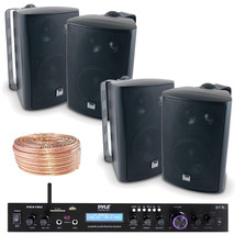 Pyle Pda7Bu Bluetooth Receiver, Dual 4&quot; Black Box Speakers, 50Ft Wire Bu... - £307.03 GBP