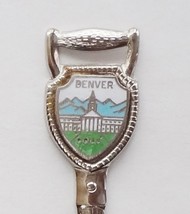 Collector Souvenir Spoon USA Colorado Denver State Capitol Building Cloisonne - $4.99