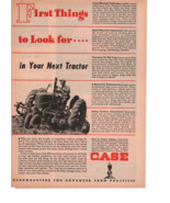 1940&#39;s first things to look for  Case Tractor  print ad 1Pa - £13.65 GBP