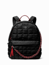 Michael Kors Slater Med Backpack Black Sig. Quilted Nylon Handbag Purse $328! - £158.26 GBP