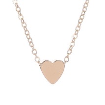 NEW 20&quot; Gold 3D Heart Charm Necklace Minimalist Choker Pendant - $11.88